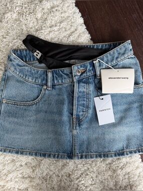 Alexander Wang Bikini Strap Denim Mini Skirt